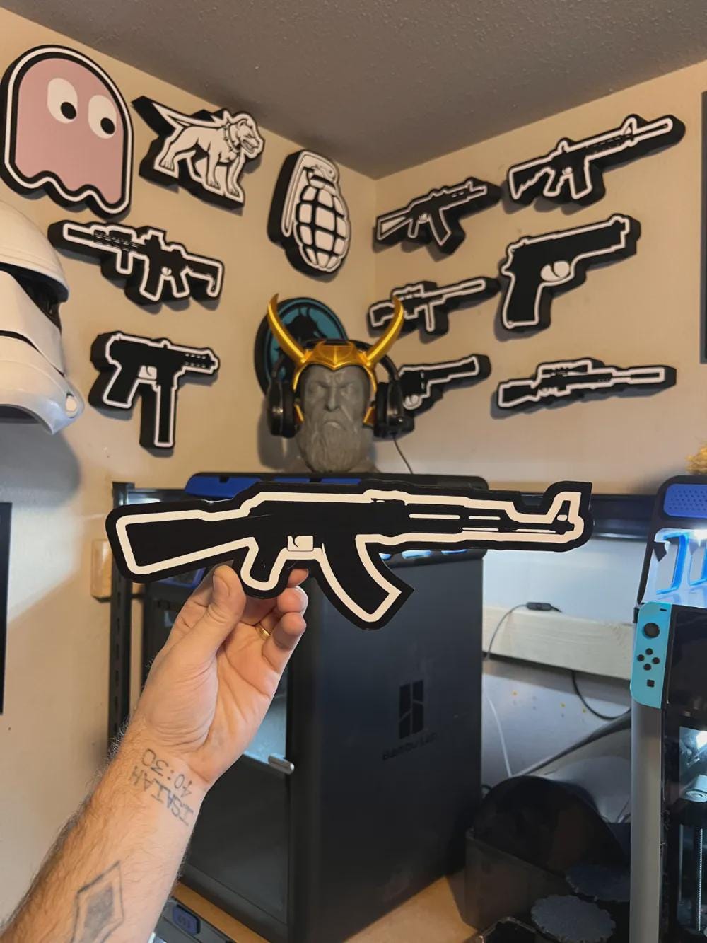 Waffe Air Soft AK-47 LED Lampe - Leuchtbox