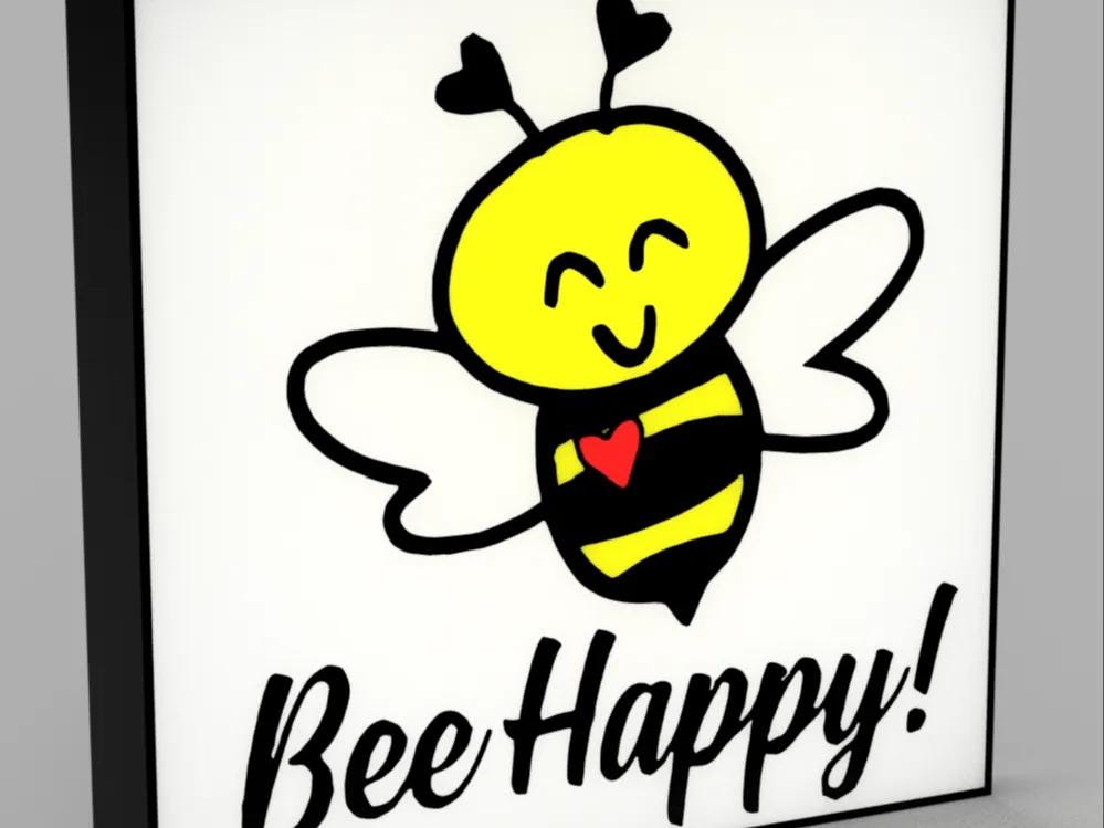 Tier Biene Bee Happy LED Lampe - Leuchtbox