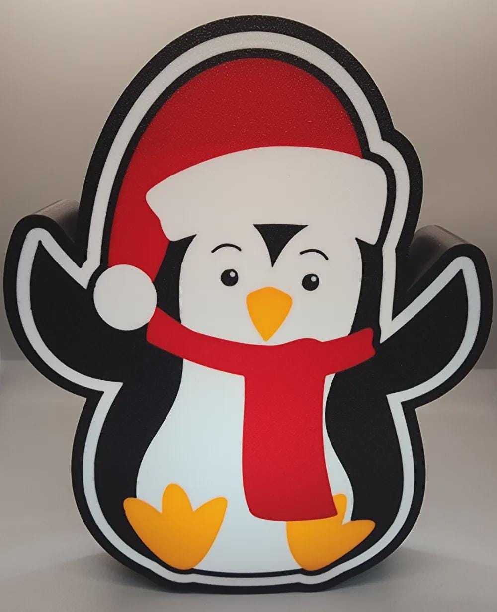 Weihnachten Pinguin LED Lampe - Leuchtbox
