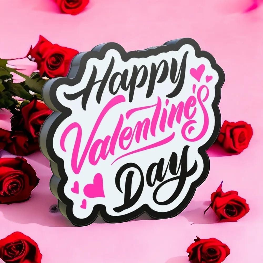 Valentinstag Happy Valentines Day LED Lampe - Leuchtbox