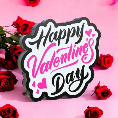Valentinstag Happy Valentines Day LED Lampe - Leuchtbox