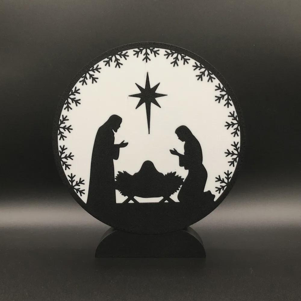 Glaube Jesus Krippe LED Lampe - Leuchtbox