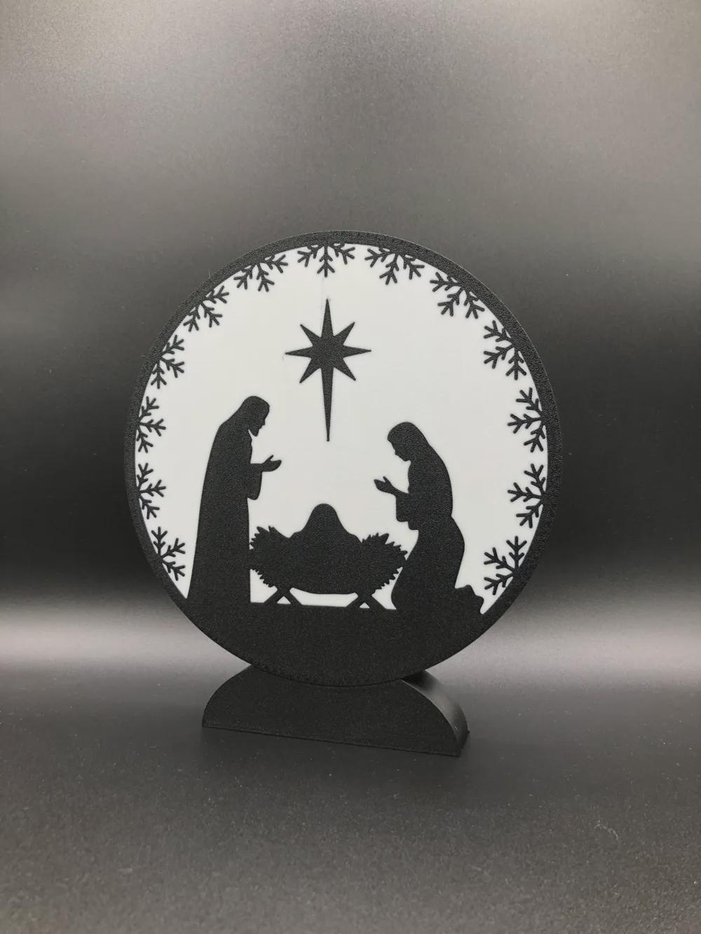 Glaube Jesus Krippe LED Lampe - Leuchtbox