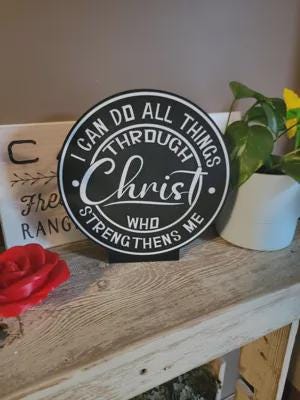 Glaube Jesus I Can Do All Things Through Christ LED Lampe - Leuchtbox