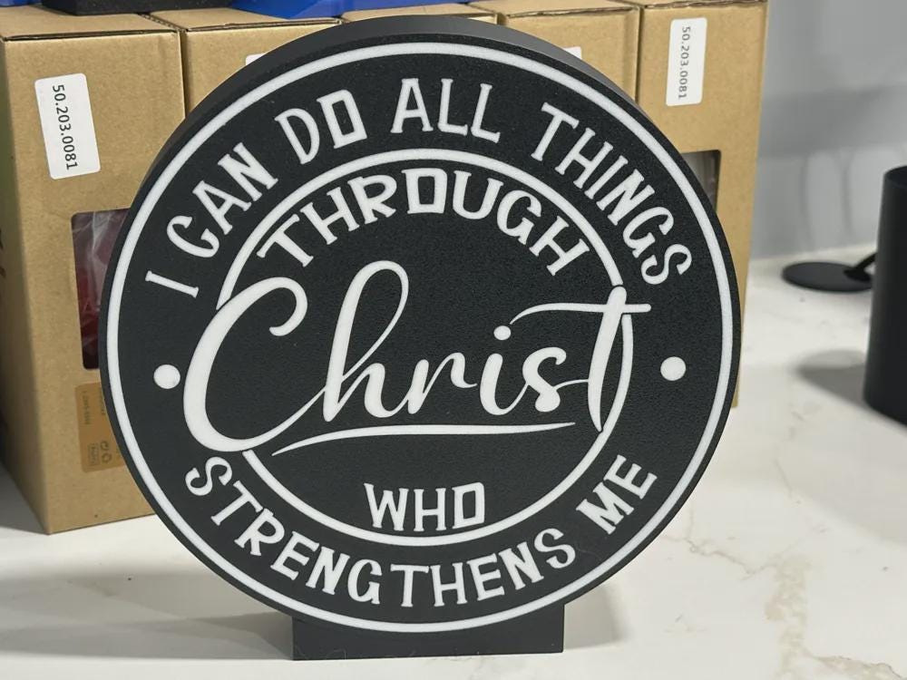 Glaube Jesus I Can Do All Things Through Christ LED Lampe - Leuchtbox