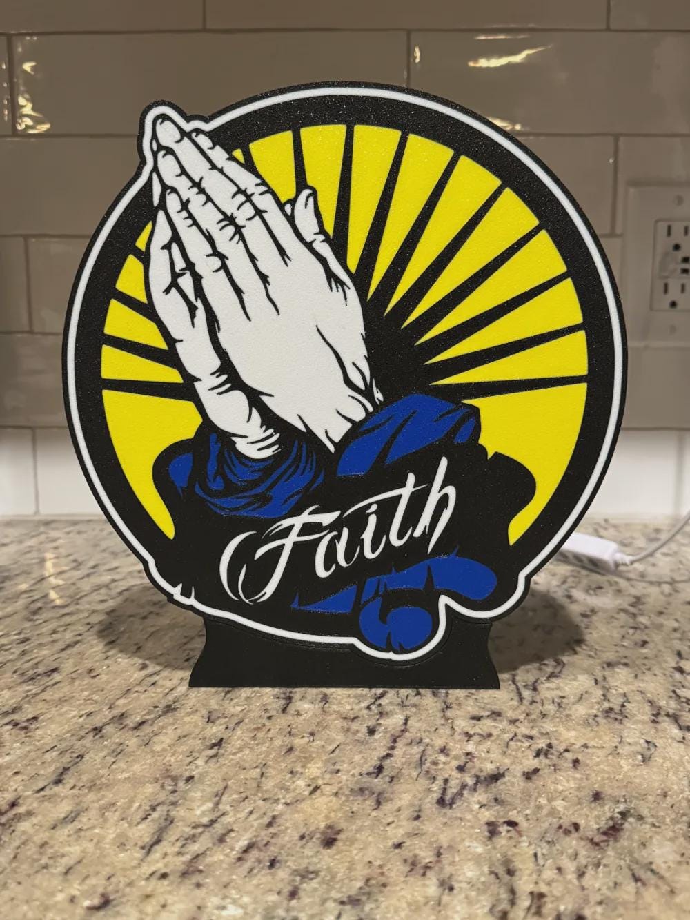 Glaube Jesus Betende Hände LED Lampe - Leuchtbox