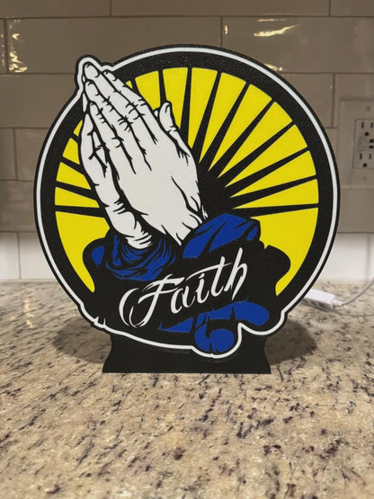 Glaube Jesus Betende Hände LED Lampe - Leuchtbox