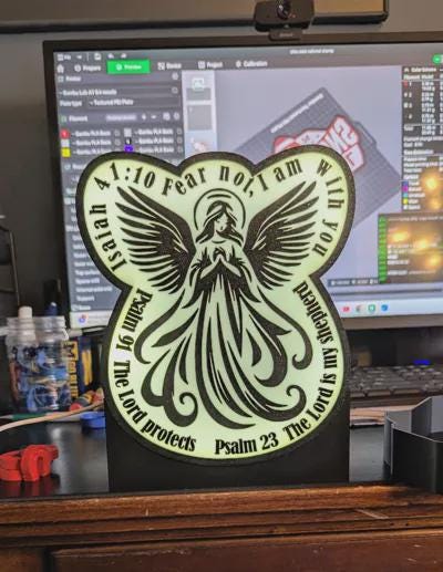 Glaube Jesus Engel mit Bibel Christ LED Lampe - Leuchtbox