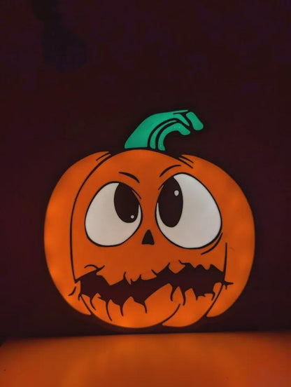 Halloween Dümmlicher Kürbis LED Lampe - Leuchtbox