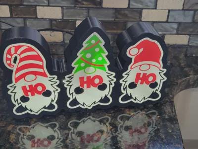 Weihnachten Gnome LED Lampe - Leuchtbox