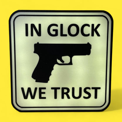 Waffe Air Soft In Glock We Trust LED Lampe - Leuchtbox