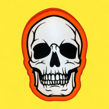Halloween Totenkopf Orange LED Lampe - Leuchtbox