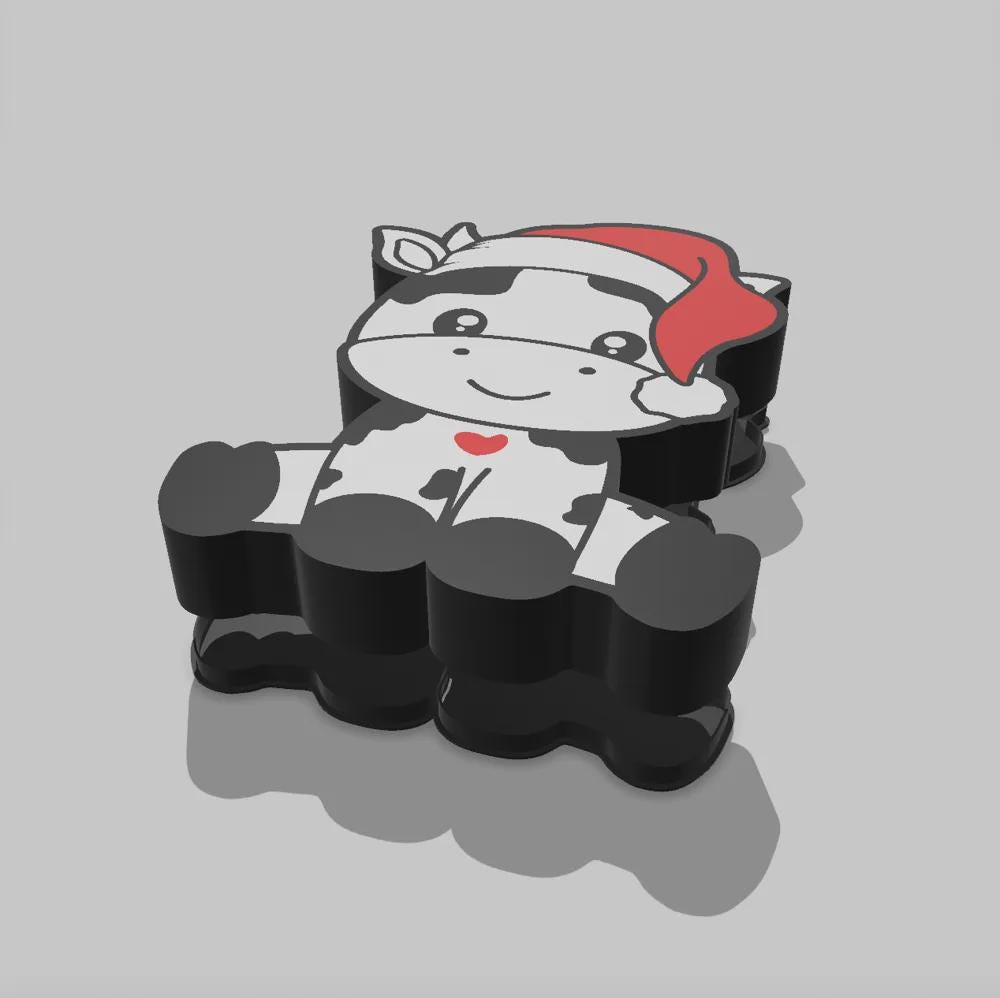 Weihnachten Kuh LED Lampe - Leuchtbox