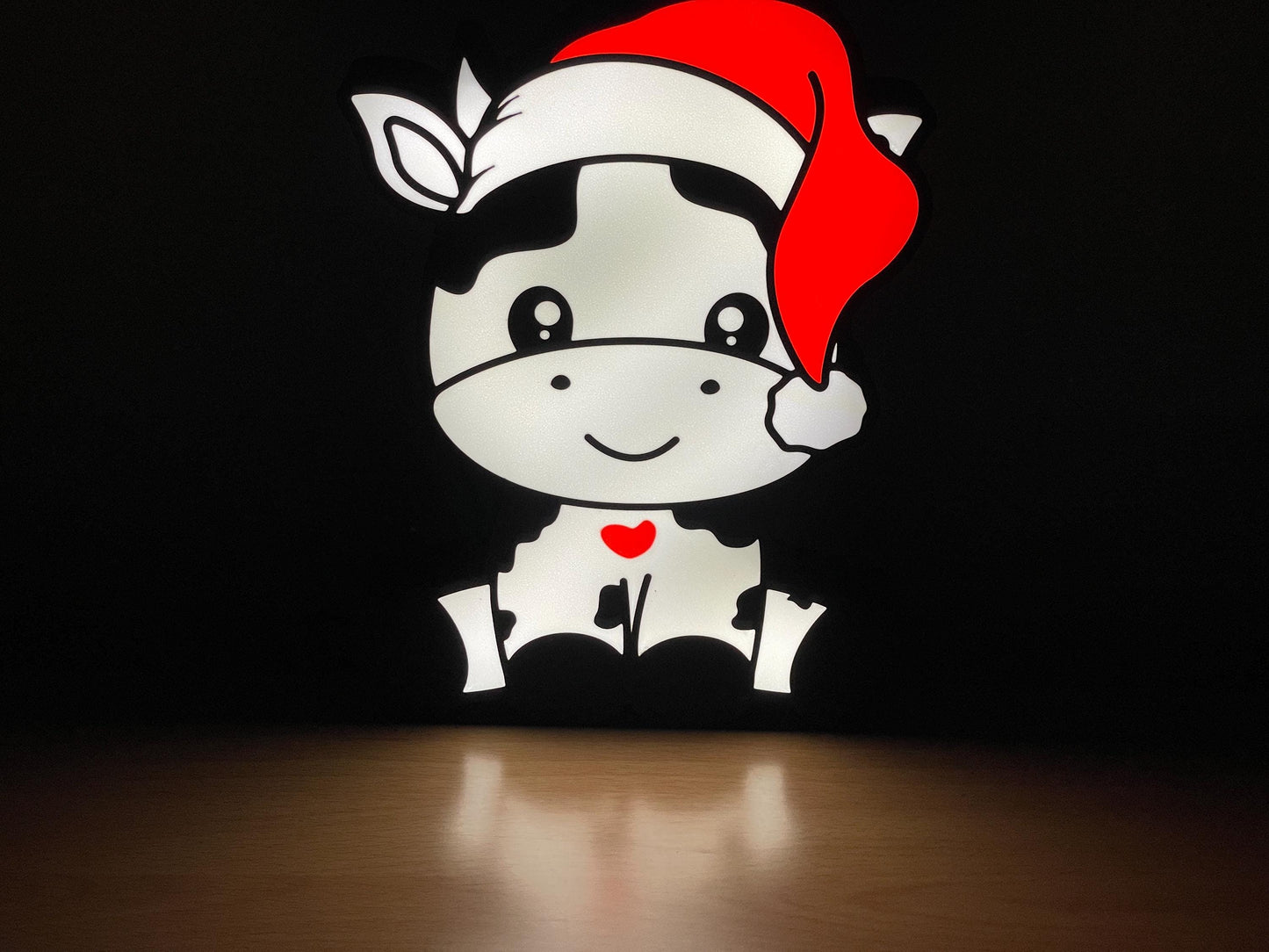 Weihnachten Kuh LED Lampe - Leuchtbox