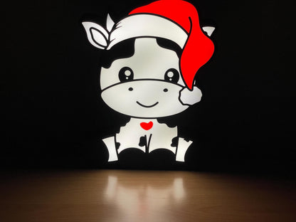Weihnachten Kuh LED Lampe - Leuchtbox