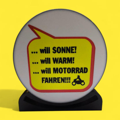 Motorrad Moped Will Sonne Will Warm LED Lampe - Leuchtbox