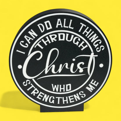 Glaube Jesus I Can Do All Things Through Christ LED Lampe - Leuchtbox