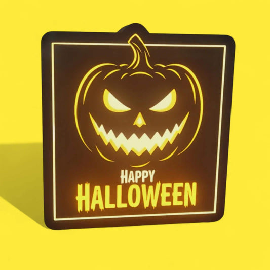 Halloween Kürbis Happy Halloween LED Lampe - Leuchtbox