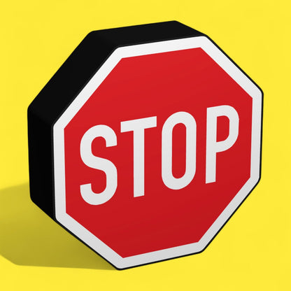 Stoppschild - Verkehrszeichen / Verkehrsschild / Warnzeichen Auto LED Lampe - Leuchtbox