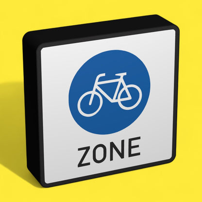 Fahrradzone - Verkehrszeichen / Verkehrsschild / Warnzeichen Auto LED Lampe - Leuchtbox