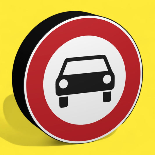Verbot für Autos - Verkehrszeichen / Verkehrsschild / Warnzeichen Auto LED Lampe - Leuchtbox