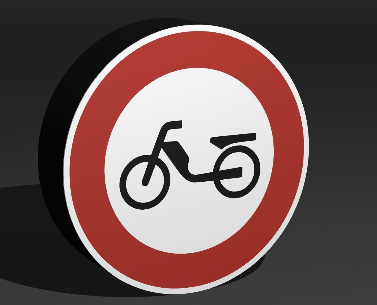 Verbot für Mofas - Verkehrszeichen / Verkehrsschild / Warnzeichen Auto LED Lampe - Leuchtbox