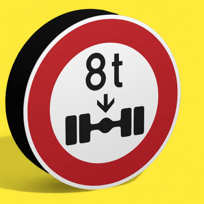 Verbot für 8t Achsenlast - Verkehrszeichen / Verkehrsschild / Warnzeichen Auto LED Lampe - Leuchtbox