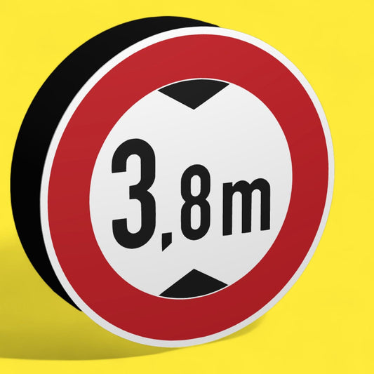 Verbot für 3,8m Höhe - Verkehrszeichen / Verkehrsschild / Warnzeichen Auto LED Lampe - Leuchtbox