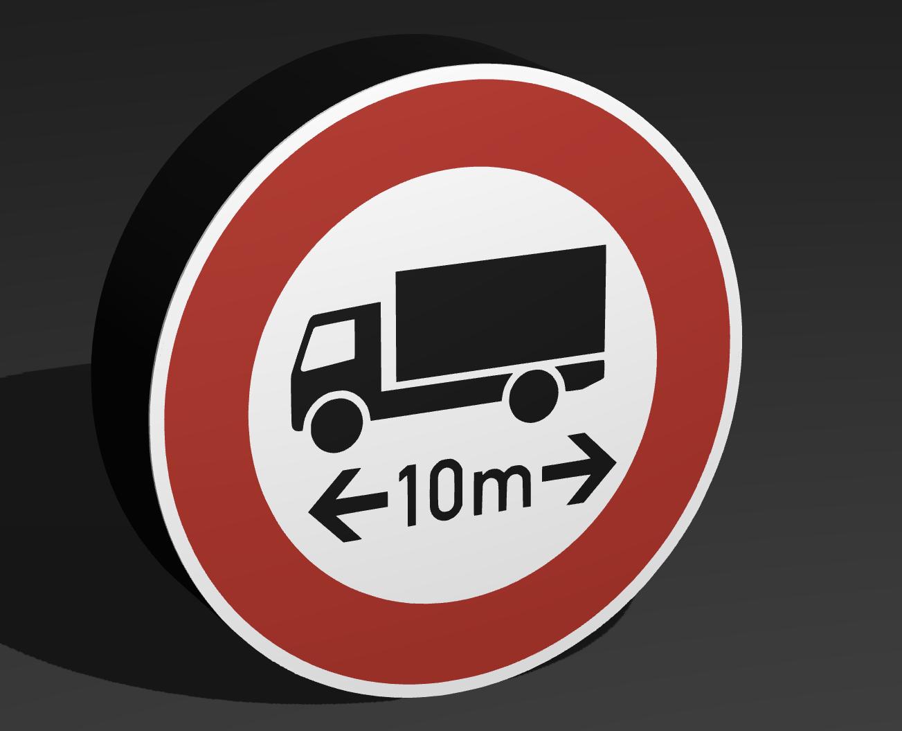 Verbot für 10m Länge - Verkehrszeichen / Verkehrsschild / Warnzeichen Auto LED Lampe - Leuchtbox