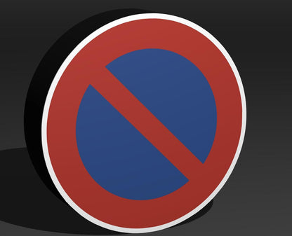 Eingeschränktes Halteverbot - Verkehrszeichen / Verkehrsschild / Warnzeichen Auto LED Lampe - Leuchtbox