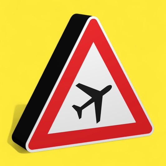 Flugbetrieb - Verkehrszeichen / Verkehrsschild / Warnzeichen Auto LED Lampe - Leuchtbox