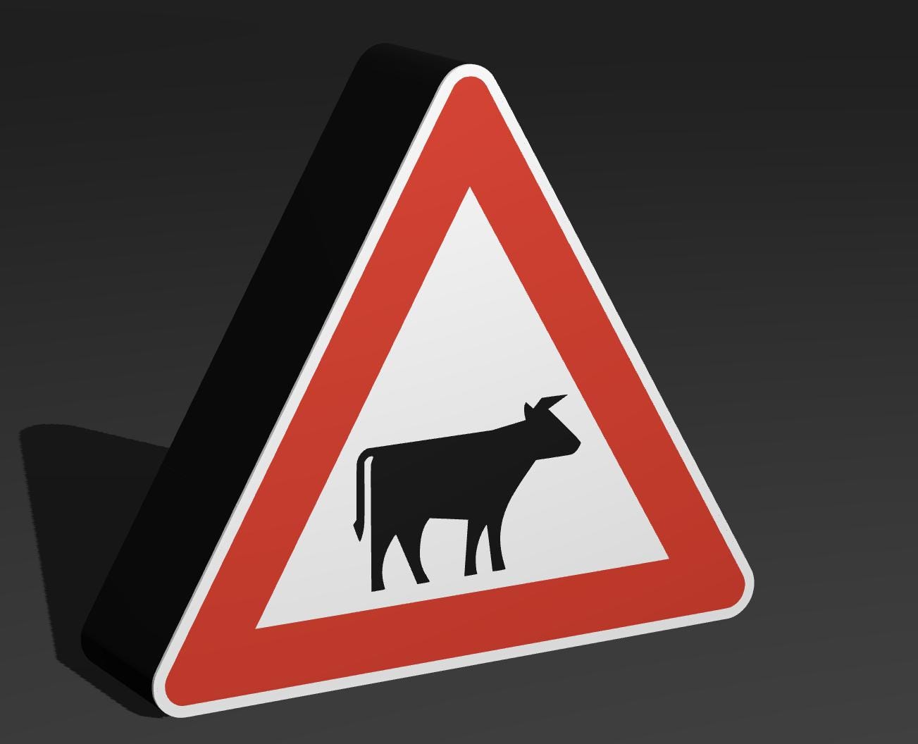 Viehtrieb, Tiere - Verkehrszeichen / Verkehrsschild / Warnzeichen Auto LED Lampe - Leuchtbox