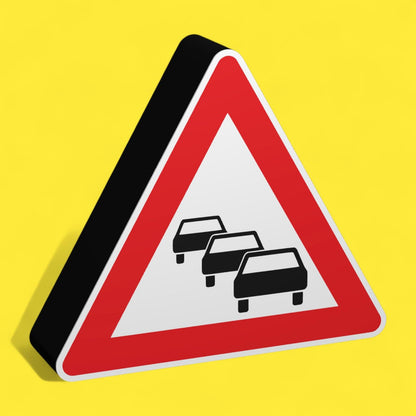 Stau - Verkehrszeichen / Verkehrsschild / Warnzeichen Auto LED Lampe - Leuchtbox