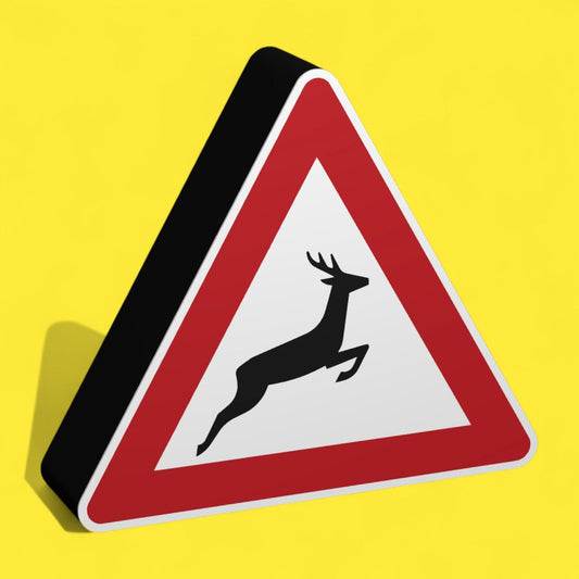 Wildwechsel - Verkehrszeichen / Verkehrsschild / Warnzeichen Auto LED Lampe - Leuchtbox