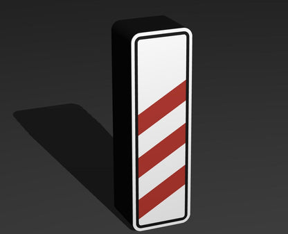 Dreistreifige Bake (240m) - Verkehrszeichen / Verkehrsschild / Warnzeichen Auto LED Lampe - Leuchtbox