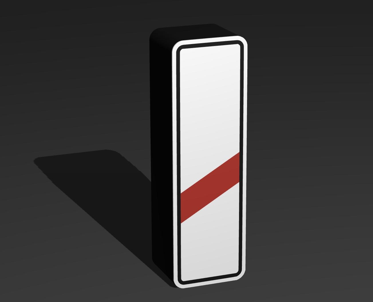 Einstreifige Bake (80m) - Verkehrszeichen / Verkehrsschild / Warnzeichen Auto LED Lampe - Leuchtbox