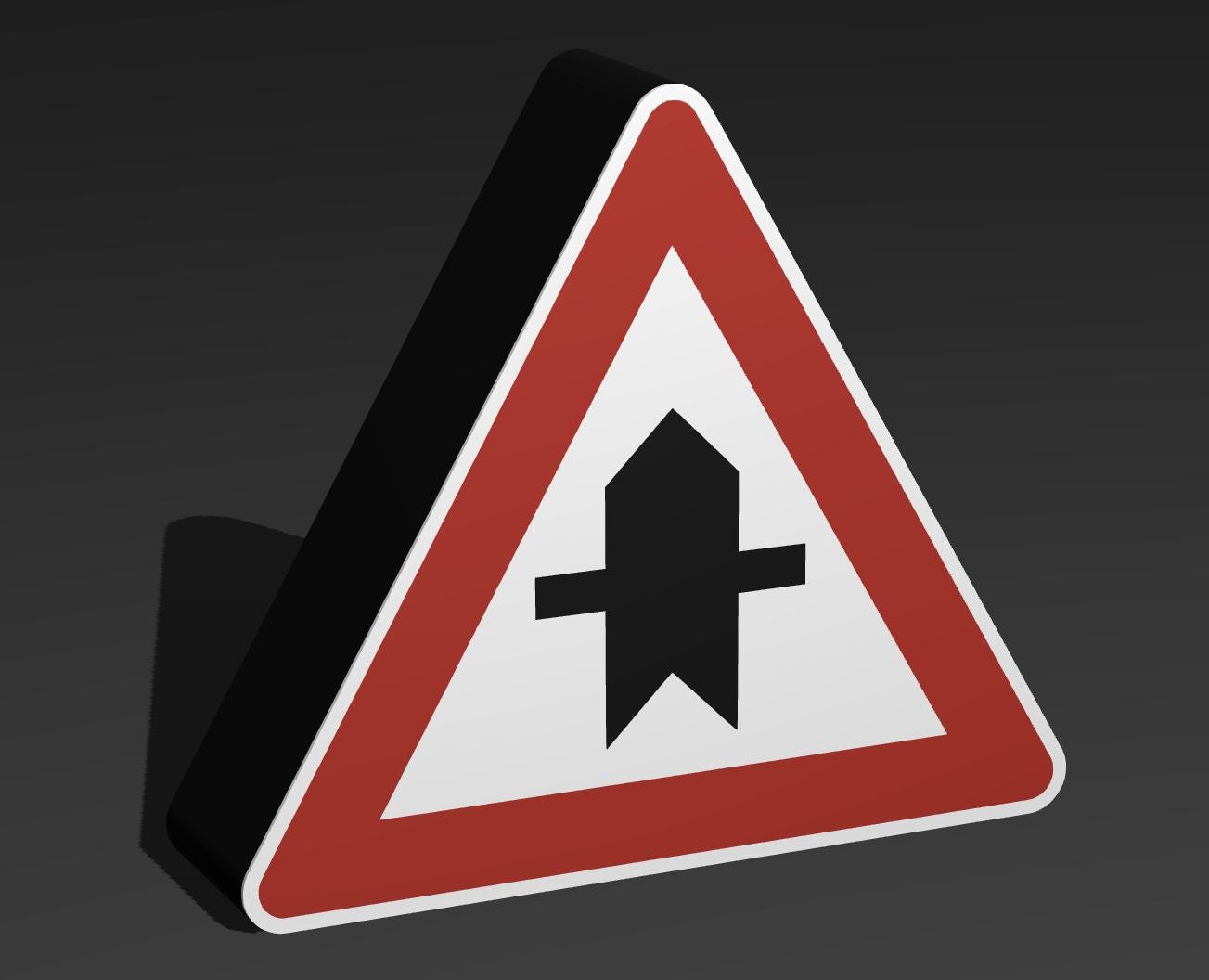 Vorfahrt an der nächsten Kreuzung - Verkehrszeichen / Verkehrsschild / Warnzeichen Auto LED Lampe - Leuchtbox