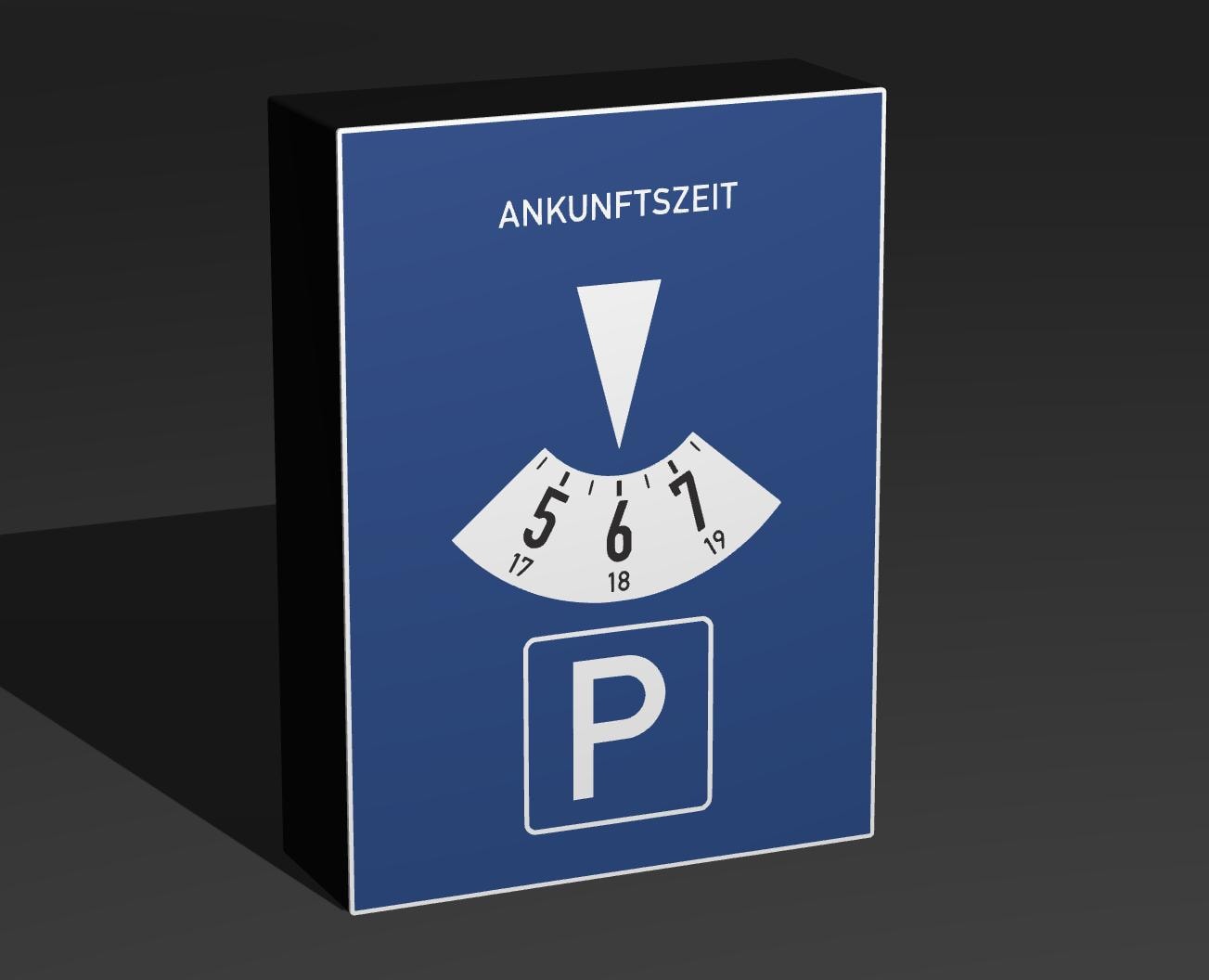 Parkscheibe - Verkehrszeichen / Verkehrsschild / Warnzeichen Auto LED Lampe - Leuchtbox
