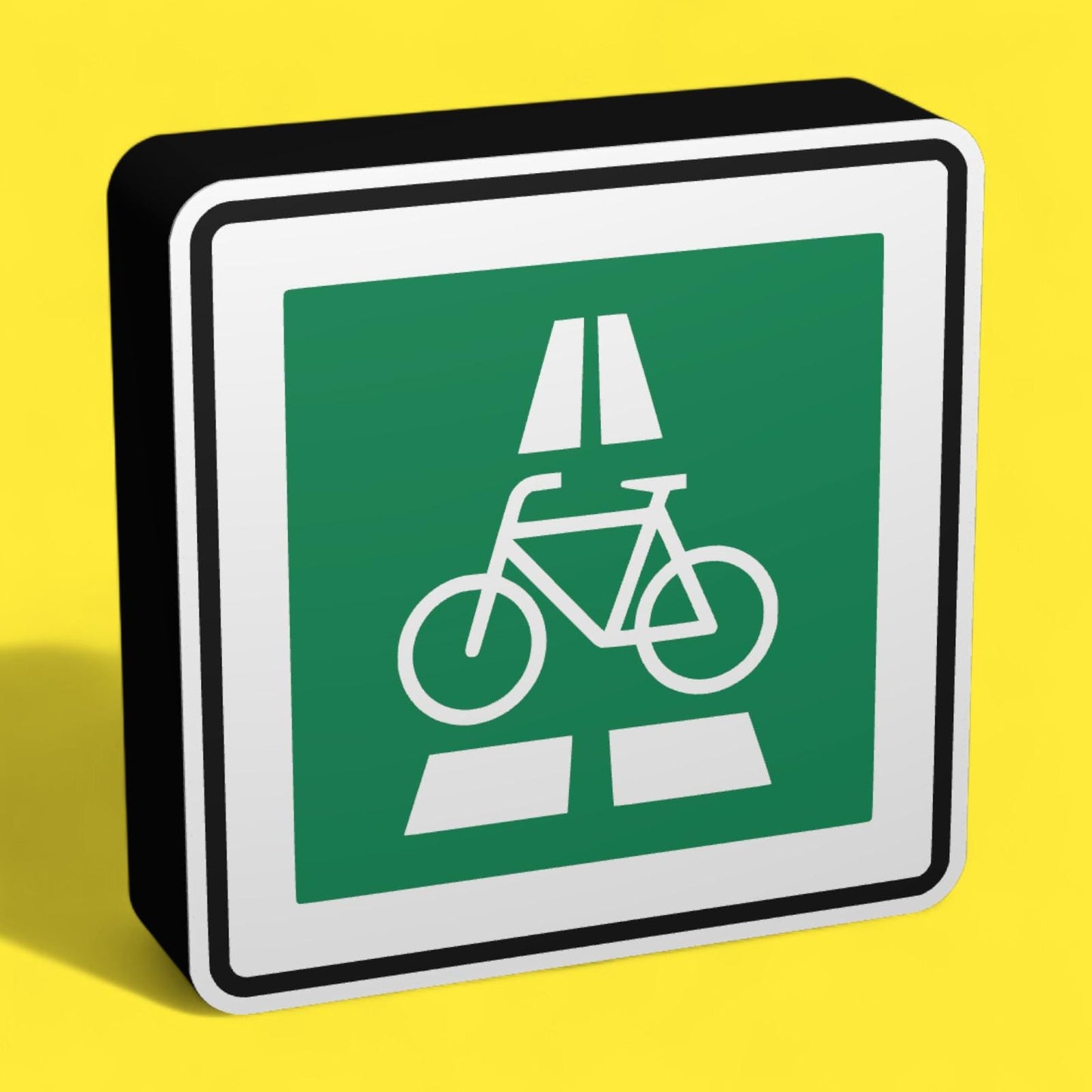 Radschnellweg - Verkehrszeichen / Verkehrsschild / Warnzeichen Auto LED Lampe - Leuchtbox