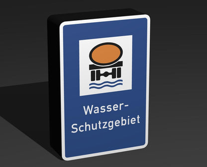 Wasserschutzgebiet - Verkehrszeichen / Verkehrsschild / Warnzeichen Auto LED Lampe - Leuchtbox