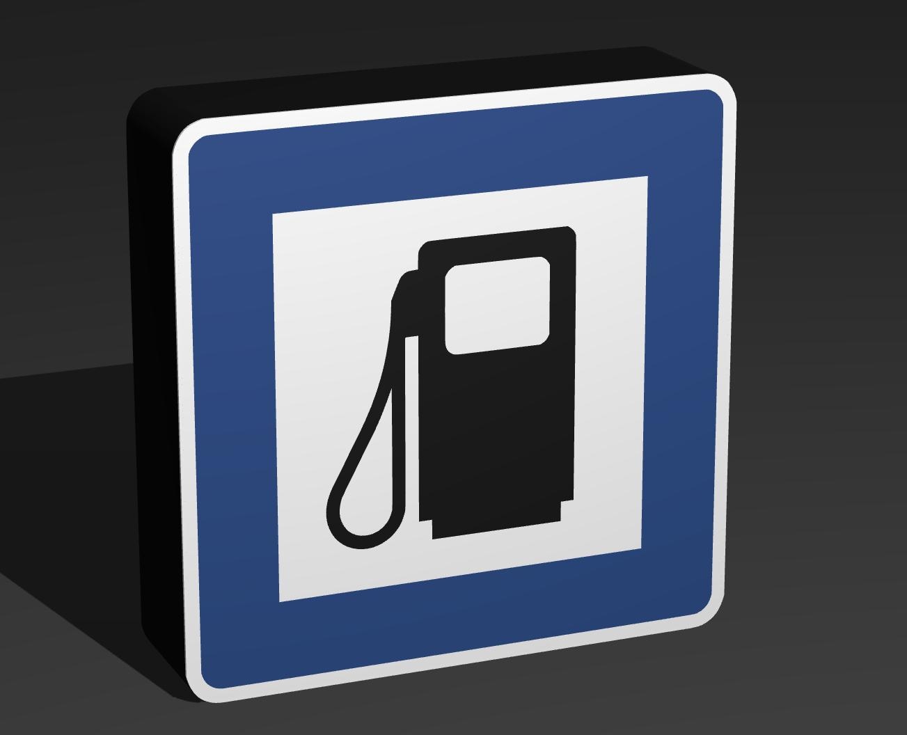 Tankstelle - Verkehrszeichen / Verkehrsschild / Warnzeichen Auto LED Lampe - Leuchtbox