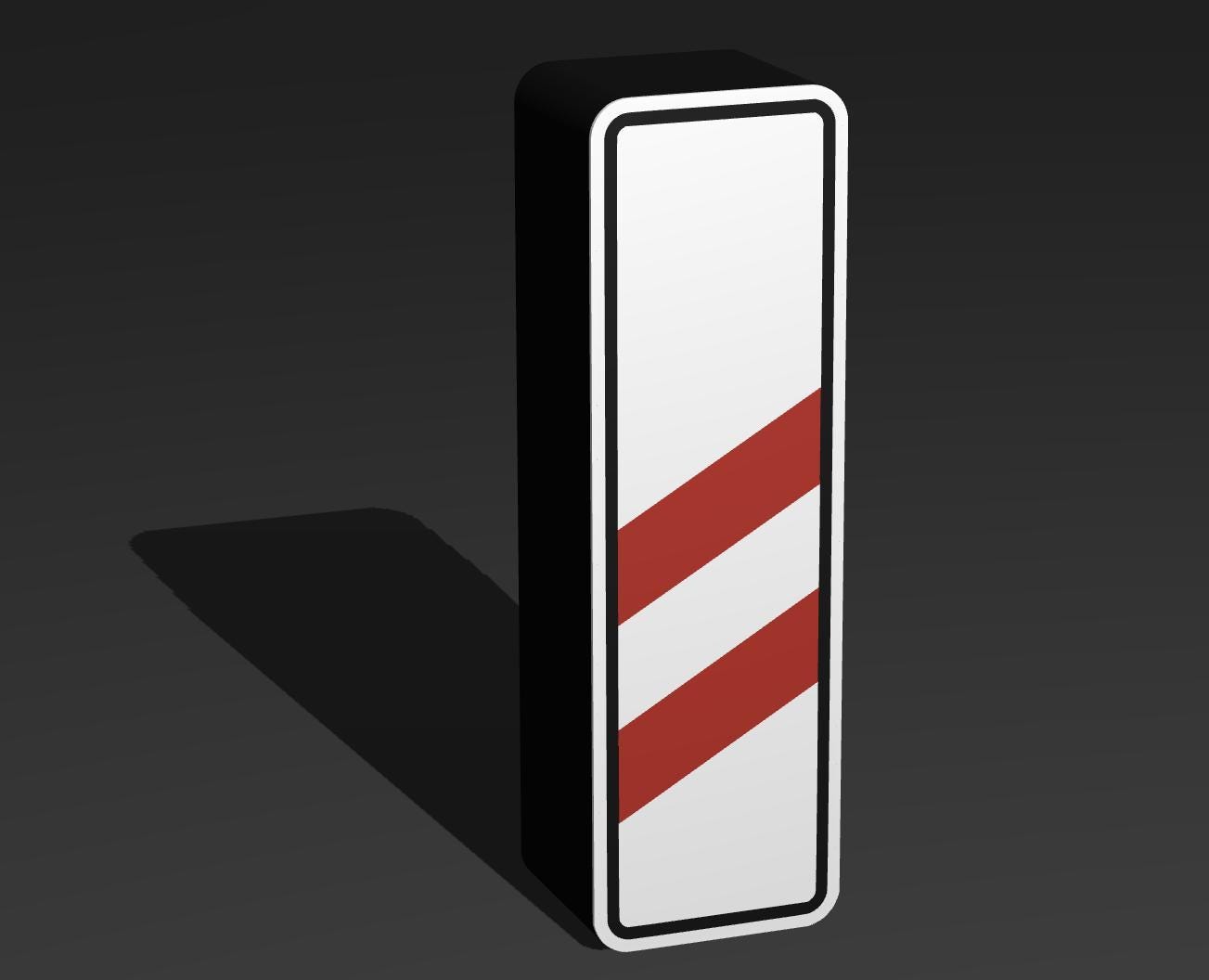 Zweistreifige Bake (160m) - Verkehrszeichen / Verkehrsschild / Warnzeichen Auto LED Lampe - Leuchtbox