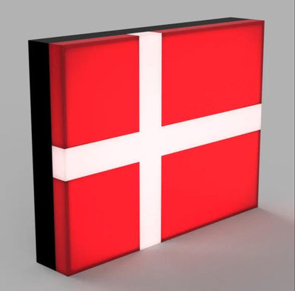 Flagge Dänemark LED Lampe - Leuchtbox