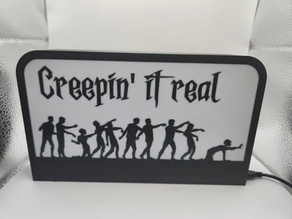 Halloween Creepin it Real LED Lampe - Leuchtbox