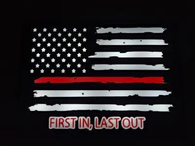 Flagge USA First In, Last Out LED Lampe - Leuchtbox