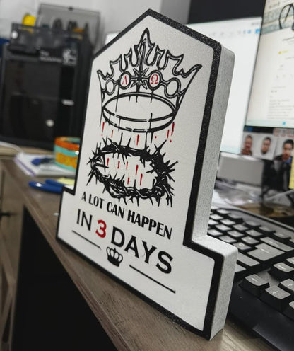 Glaube Jesus A Lot Can Happen in 3 Days LED Lampe - Leuchtbox