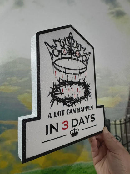 Glaube Jesus A Lot Can Happen in 3 Days LED Lampe - Leuchtbox