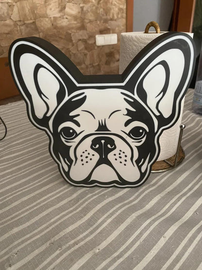 Tier Hund Französische Bulldogge LED Lampe - Leuchtbox