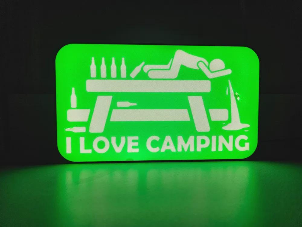 I Love Camping Lampe