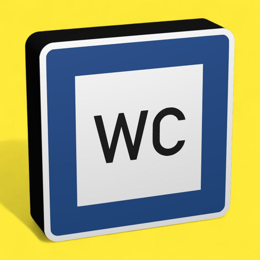 Toilette / WC - Verkehrszeichen / Verkehrsschild / Warnzeichen Auto LED Lampe - Leuchtbox